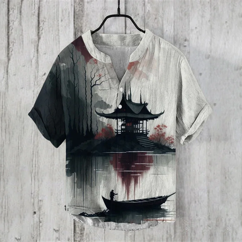 Retro men's shirt with short sleeves, men's shirt, men's clothing, casual and fashionable
Retro men's shirt with short sleeves, men's shirt, men's clothing, casual and fashionable