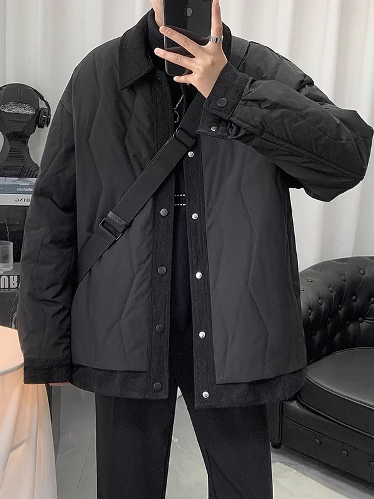 Легкая хлопковая куртка с отложным воротником, мужская зимняя новинка небольшого дизайна, высококачественное хлопковое пальто с отложным воротником, верхняя одежда
Легкая хлопковая куртка с отложным воротником, мужская зимняя новинка небольшого дизайна, высококачественное хлопковое пальто с отложным воротником, верхняя одежда