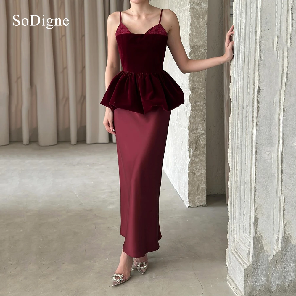 SoDigne Elegant Satin Evening Dresses Mini Spaghetti Straps Velvet Sleeveless Party Dress Mermaid Prom Gowns Customized
SoDigne Elegant Satin Evening Dresses Mini Spaghetti Straps Velvet Sleeveless Party Dress Mermaid Prom Gowns Customized