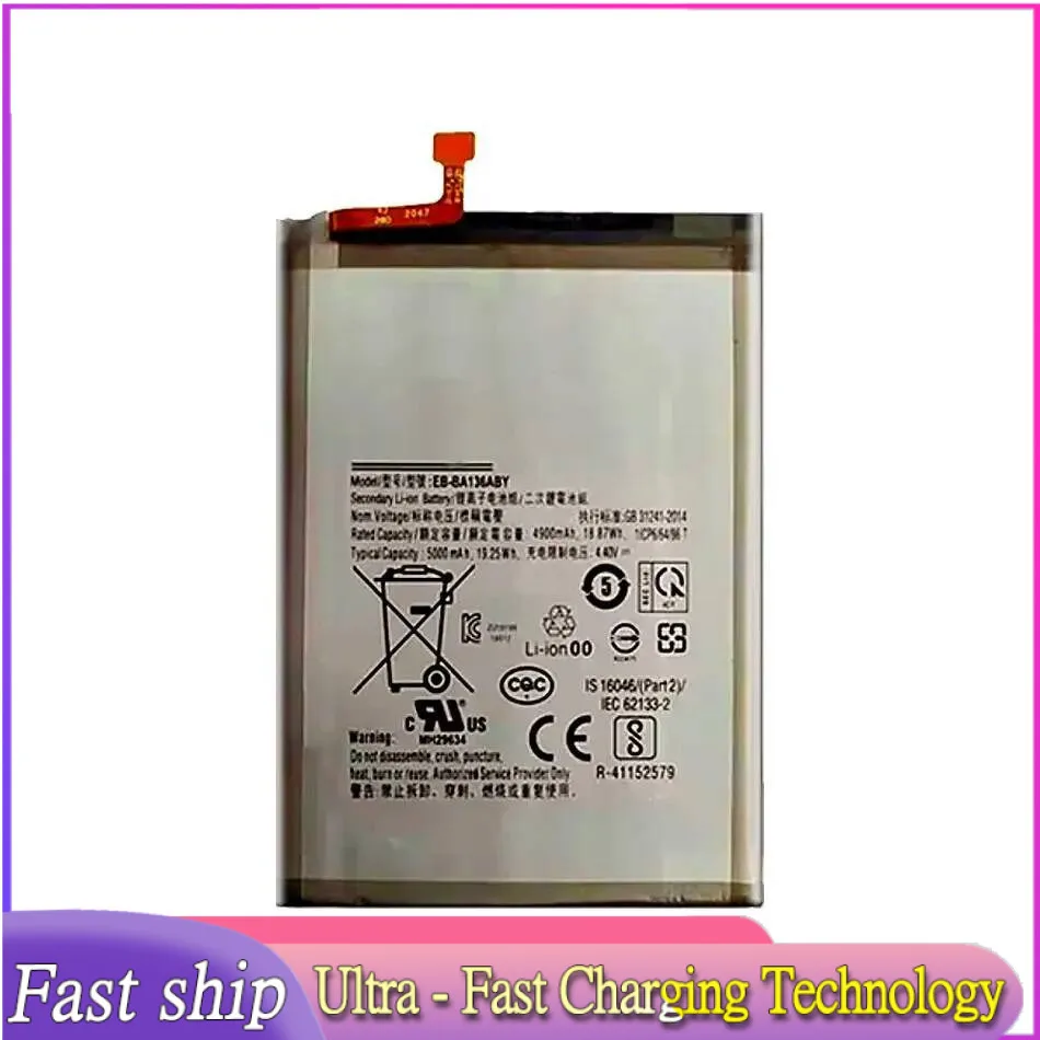 High Capacity Mobile Phone Battery Reliable Replacement EB-BA136ABY 5000mAh For Samsung Galaxy A13 5G
High Capacity Mobile Phone Battery Reliable Replacement EB-BA136ABY 5000mAh For Samsung Galaxy A13 5G