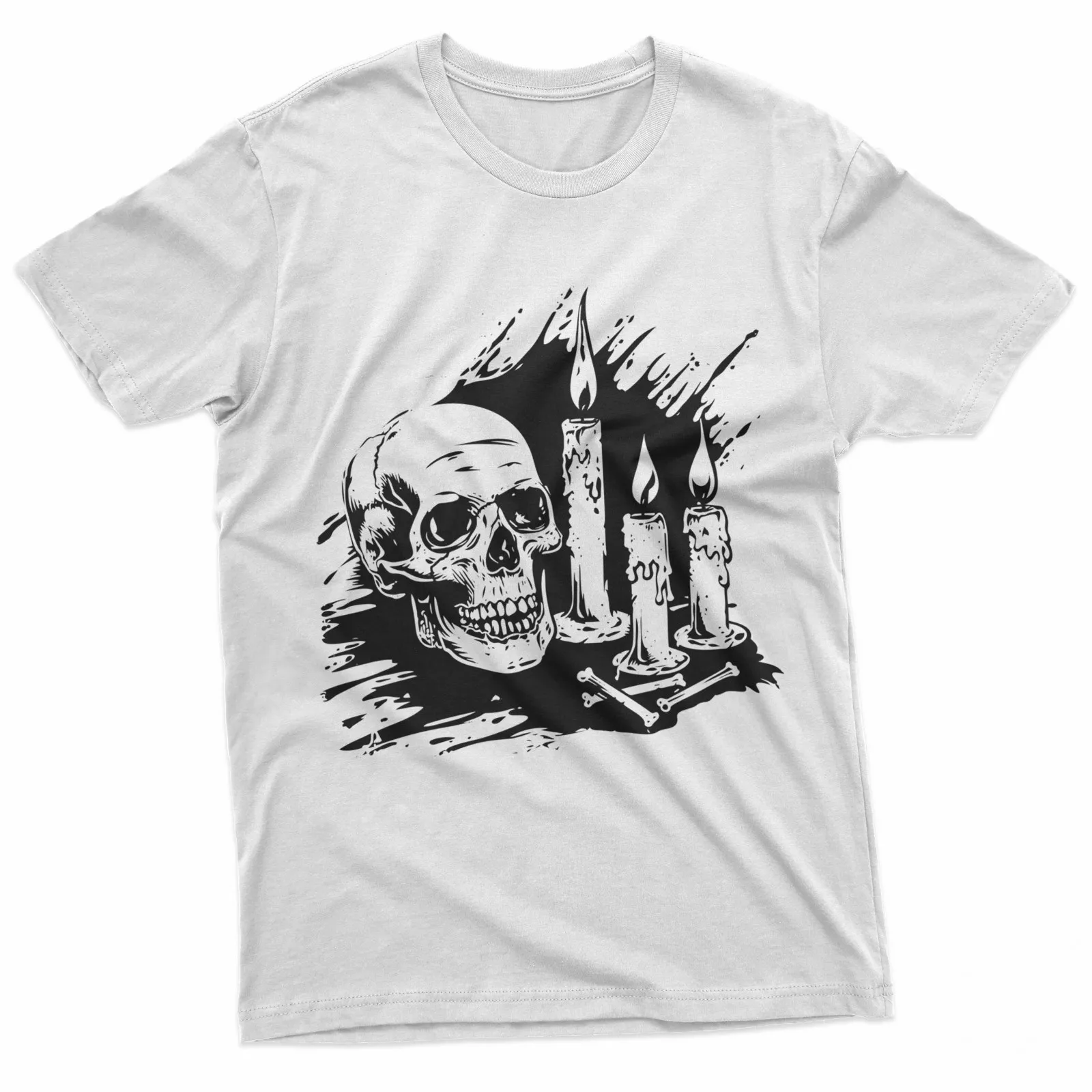 Gothic Skull and Candles Black T-Shirt for Men
Gothic Skull and Candles Black T-Shirt for Men