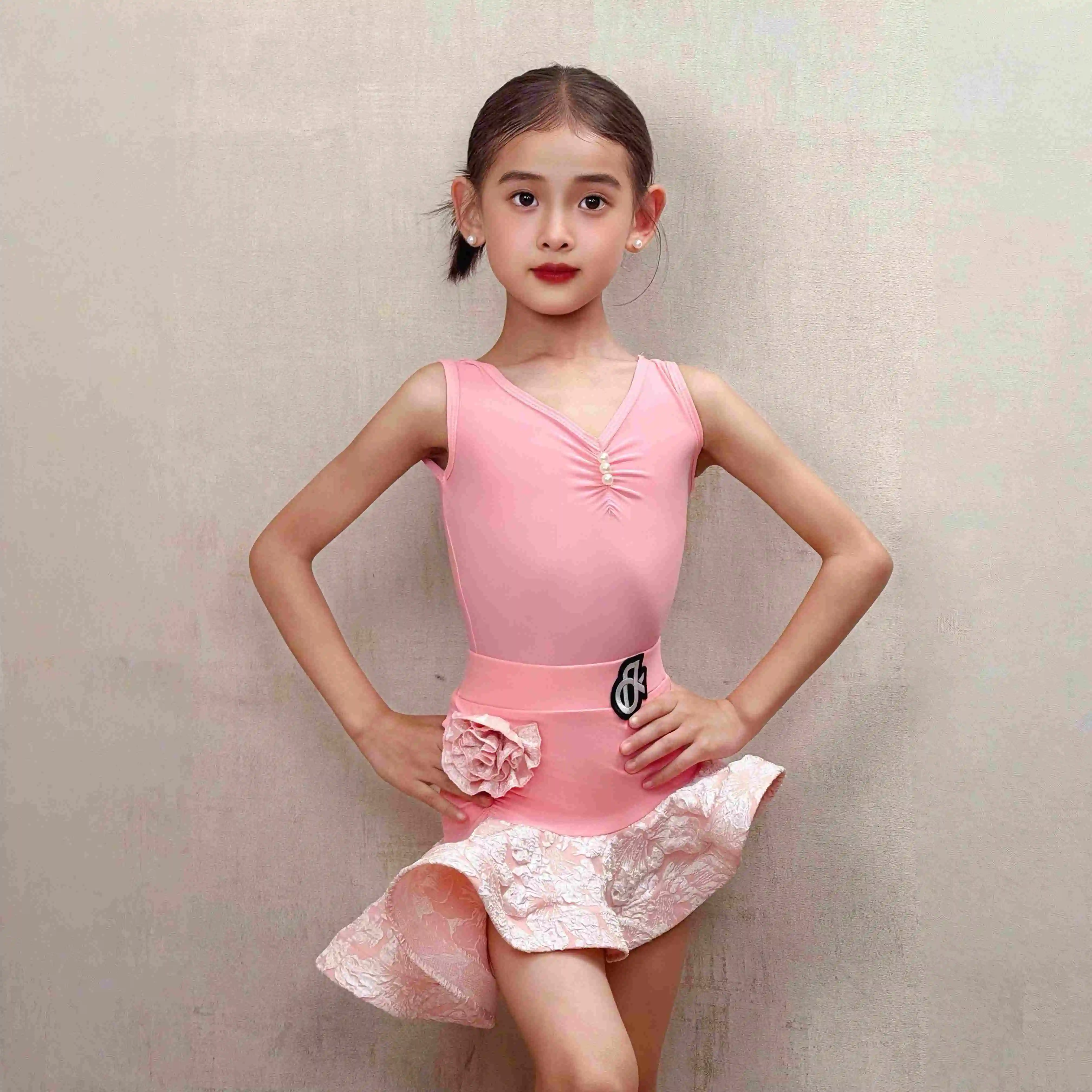 Kids Latin Dance Clothes Summer Girls Sleeveless Pink Lace Fishbone Dress Suit Cha Cha Rumba Dance Performance Dress DNV23838
Kids Latin Dance Clothes Summer Girls Sleeveless Pink Lace Fishbone Dress Suit Cha Cha Rumba Dance Performance Dress DNV23838