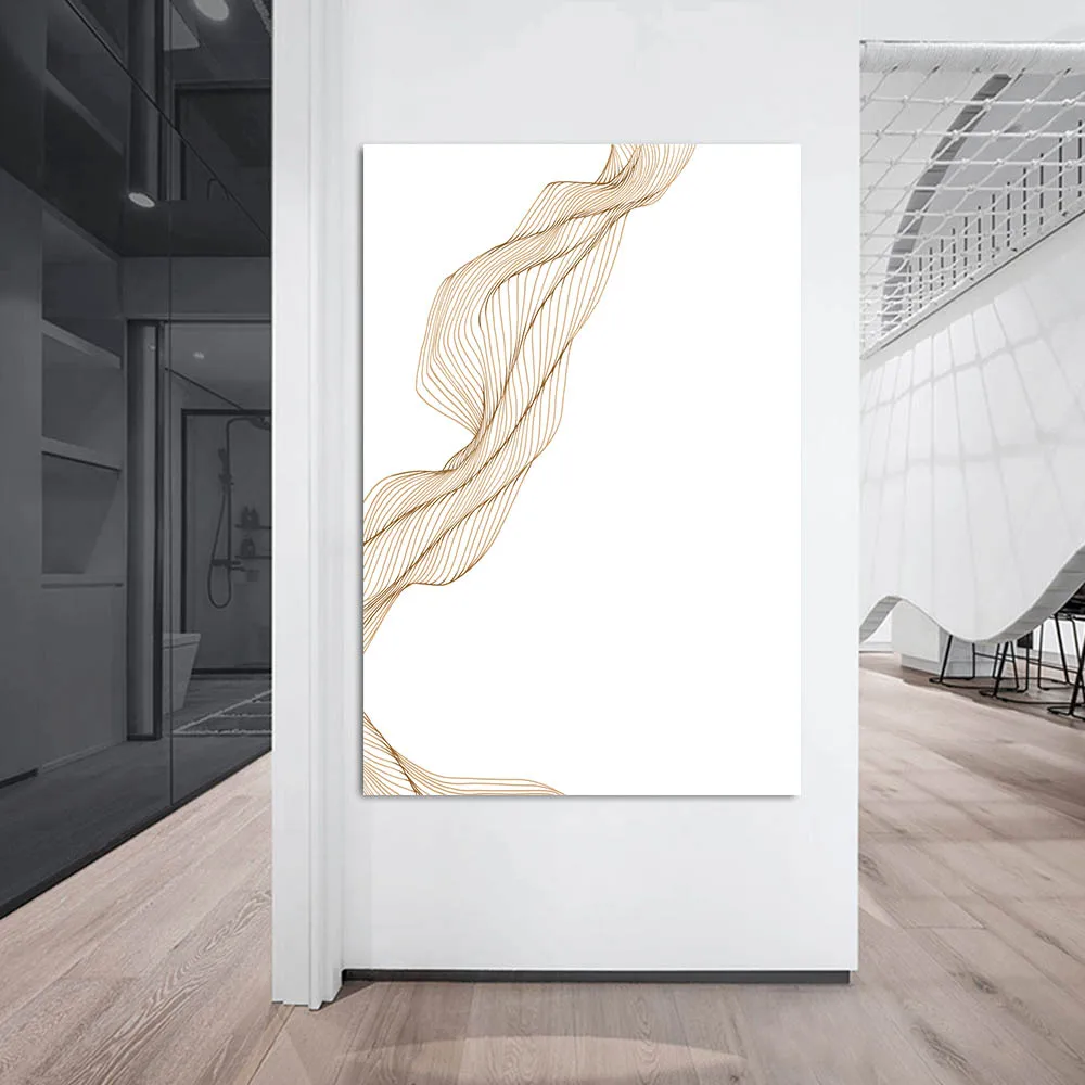 Abstract Golden Linear Lines Waves Wall Art Canvas Painting Modern Nordic Mural Poster and Print Living Room Home Decor Pictures
Abstract Golden Linear Lines Waves Wall Art Canvas Painting Modern Nordic Mural Poster and Print Living Room Home Decor Pictures