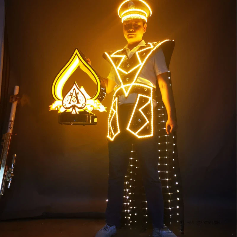 LEDLuminous costume performance with ancient-style diamond shawls and white light flashing outfits for barsKTVBlack fantasy cost
LEDLuminous costume performance with ancient-style diamond shawls and white light flashing outfits for barsKTVBlack fantasy cost