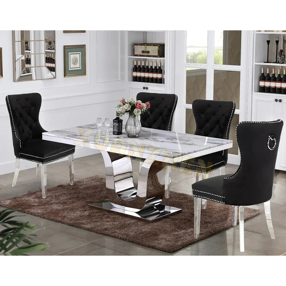 Dining room furniture white metal modern stainless steel stone luxury marble dining table set restaurant dining tables 
Dining room furniture white metal modern stainless steel stone luxury marble dining table set restaurant dining tables