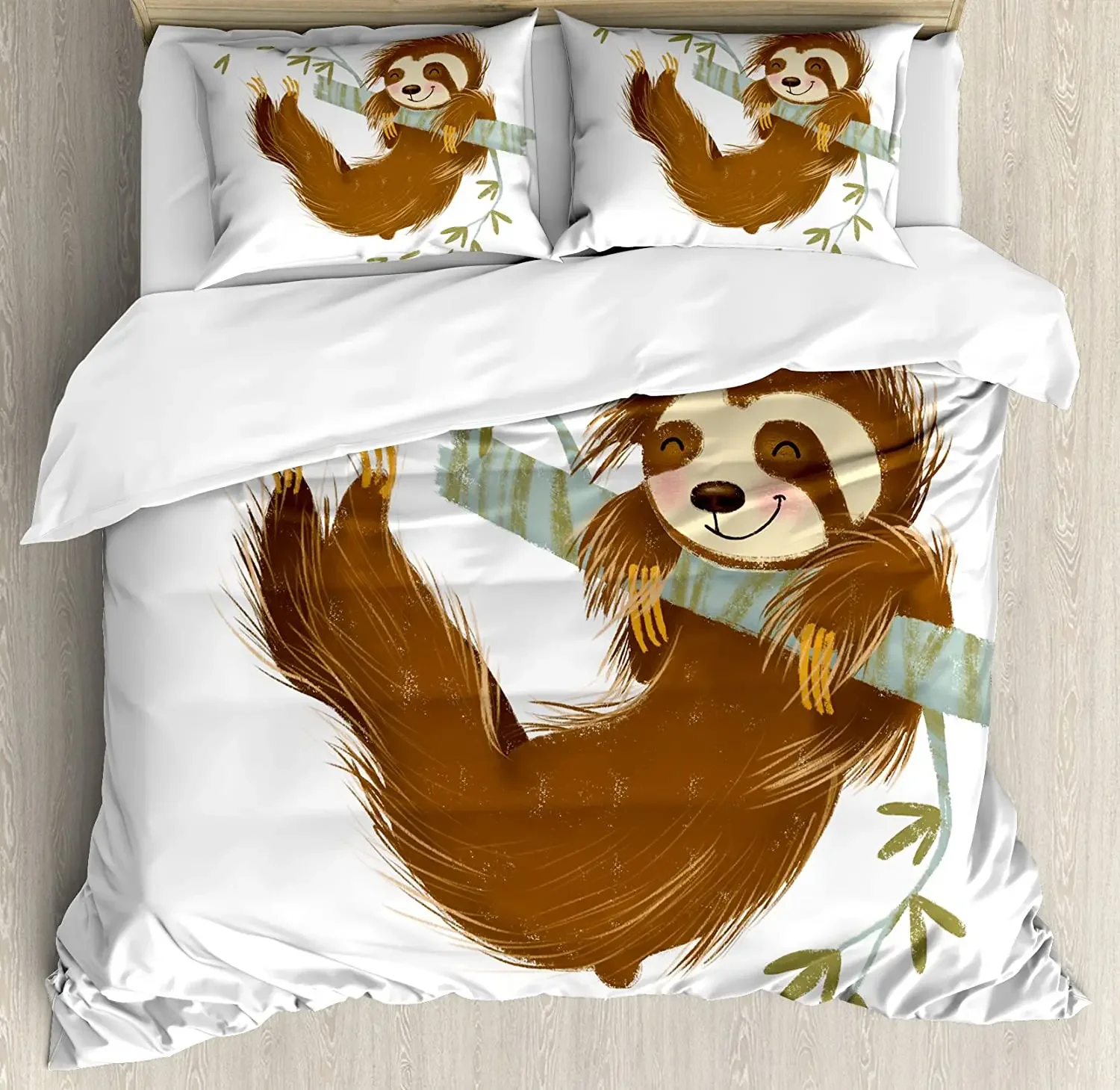 3pcs Bedding Set Cute Animal Sloth Home Textile Duvet Cover Pillow Case Boy Kid Teen Girl Bedding Covers Set
3pcs Bedding Set Cute Animal Sloth Home Textile Duvet Cover Pillow Case Boy Kid Teen Girl Bedding Covers Set