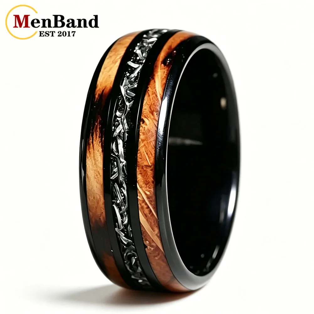 Dropshipping New Whiskey Barrel Wood & Meteorite Black Tungsten Wedding Ring 8mm Promise Bands Personalized Ring Comfort Fit
Dropshipping New Whiskey Barrel Wood & Meteorite Black Tungsten Wedding Ring 8mm Promise Bands Personalized Ring Comfort Fit