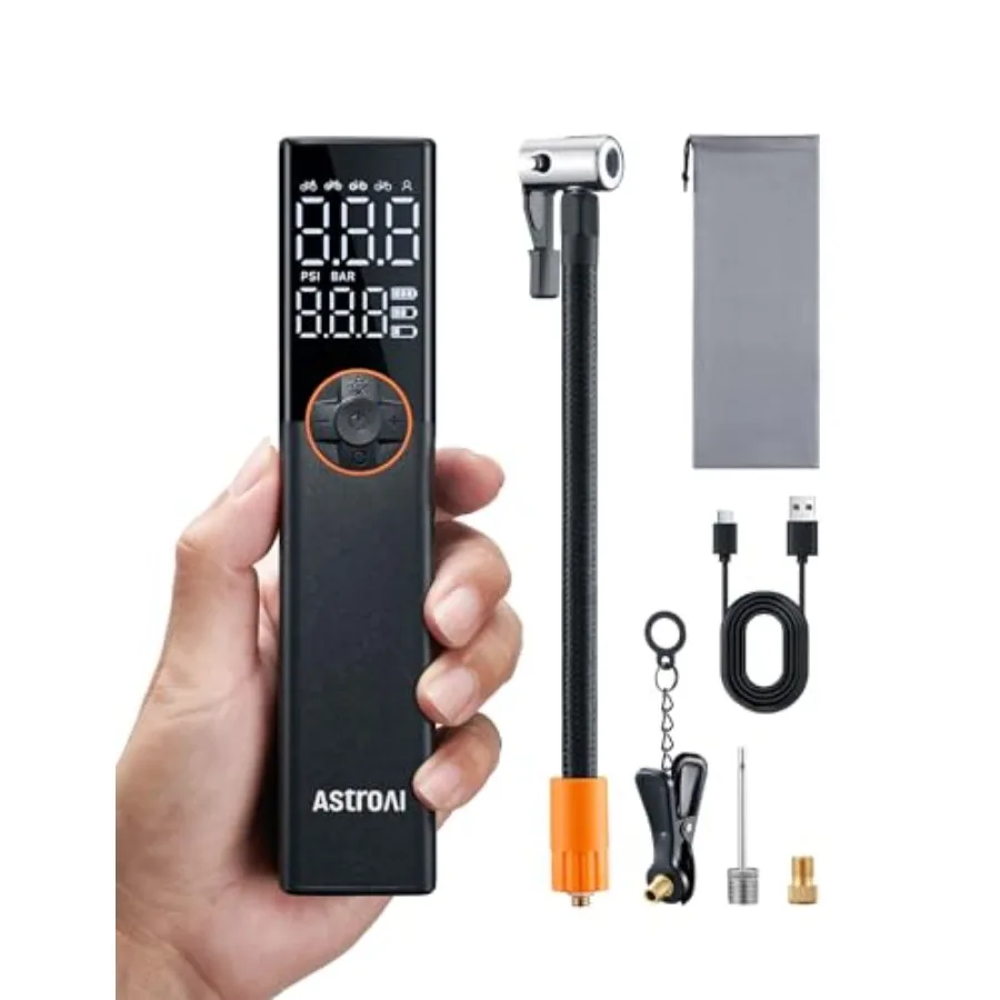 L8 Electric Bike Pump, Portable Bicycle Tire Inflator with Pressure Gauge and Auto Shut-Off, 150 PSI Powerful Motor Mini Air Pu
L8 Electric Bike Pump, Portable Bicycle Tire Inflator with Pressure Gauge and Auto Shut-Off, 150 PSI Powerful Motor Mini Air Pu