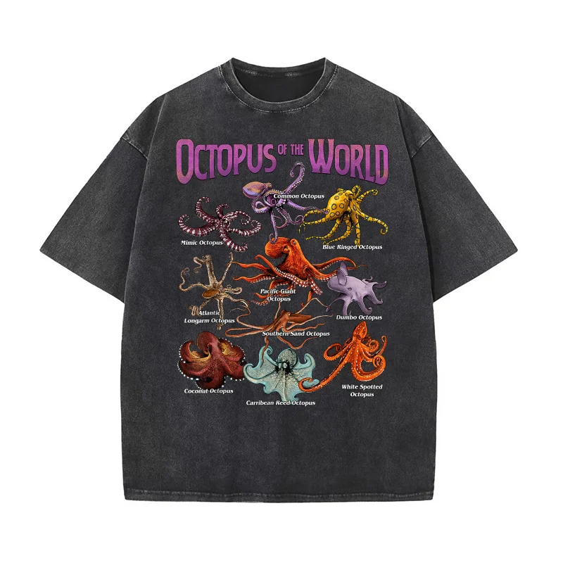 Octopus of the World Sea Animal Educational Octopus Lover T-shirt Men's Tee Shirt Short Sleeve Male Clothes Fashion
Octopus of the World Sea Animal Educational Octopus Lover T-shirt Men's Tee Shirt Short Sleeve Male Clothes Fashion