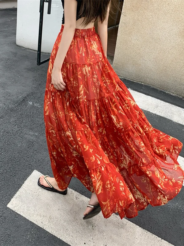 Korean Style Lightweight Ethereal Chiffon Floral Halter Neck Dress Multi-Layer Splicing Holiday Style Maxi Fairy Skirt
Korean Style Lightweight Ethereal Chiffon Floral Halter Neck Dress Multi-Layer Splicing Holiday Style Maxi Fairy Skirt