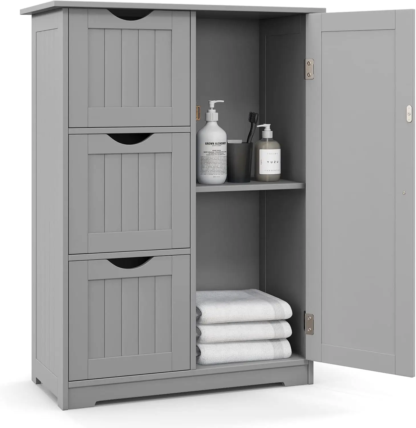 Drawers & 1 Cupboard, 1 Adjustable Shelf, Wood Entryway Bathroom Cabinet for Home Office, 24 x 12 x 32 Inch (3 Drawers, Grey)
Drawers & 1 Cupboard, 1 Adjustable Shelf, Wood Entryway Bathroom Cabinet for Home Office, 24 x 12 x 32 Inch (3 Drawers, Grey)