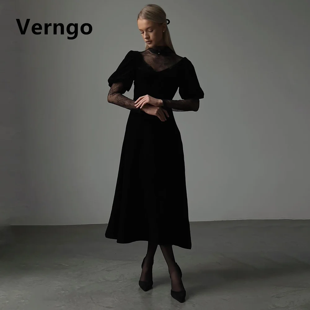 Verngo Black Velvet Party Dress Long Lave Sleeves Formal Occasion Dress Women High Neck Prom Gowns A Line Evening Dress Outfits
Verngo Black Velvet Party Dress Long Lave Sleeves Formal Occasion Dress Women High Neck Prom Gowns A Line Evening Dress Outfits