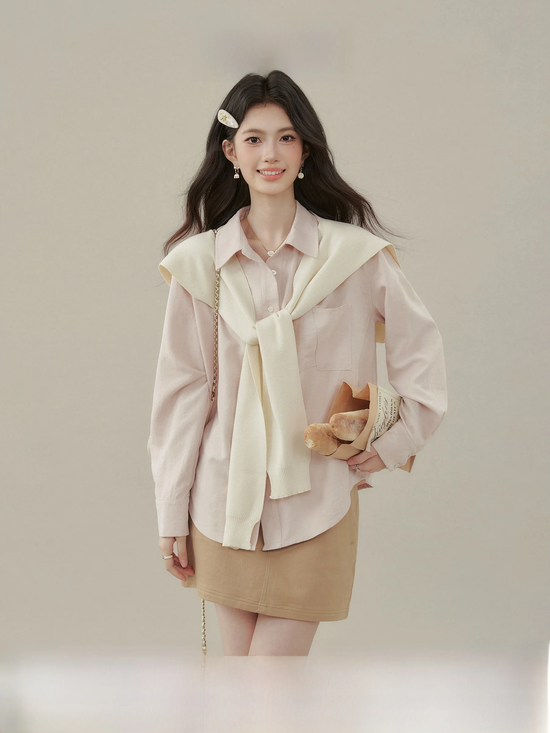 Pink Long Sve Collar irt Women's Sle Casual Fit 2025 New Autumn oulder awl Small irt Not Easy to Deform
Pink Long Sve Collar irt Women's Sle Casual Fit 2025 New Autumn oulder awl Small irt Not Easy to Deform