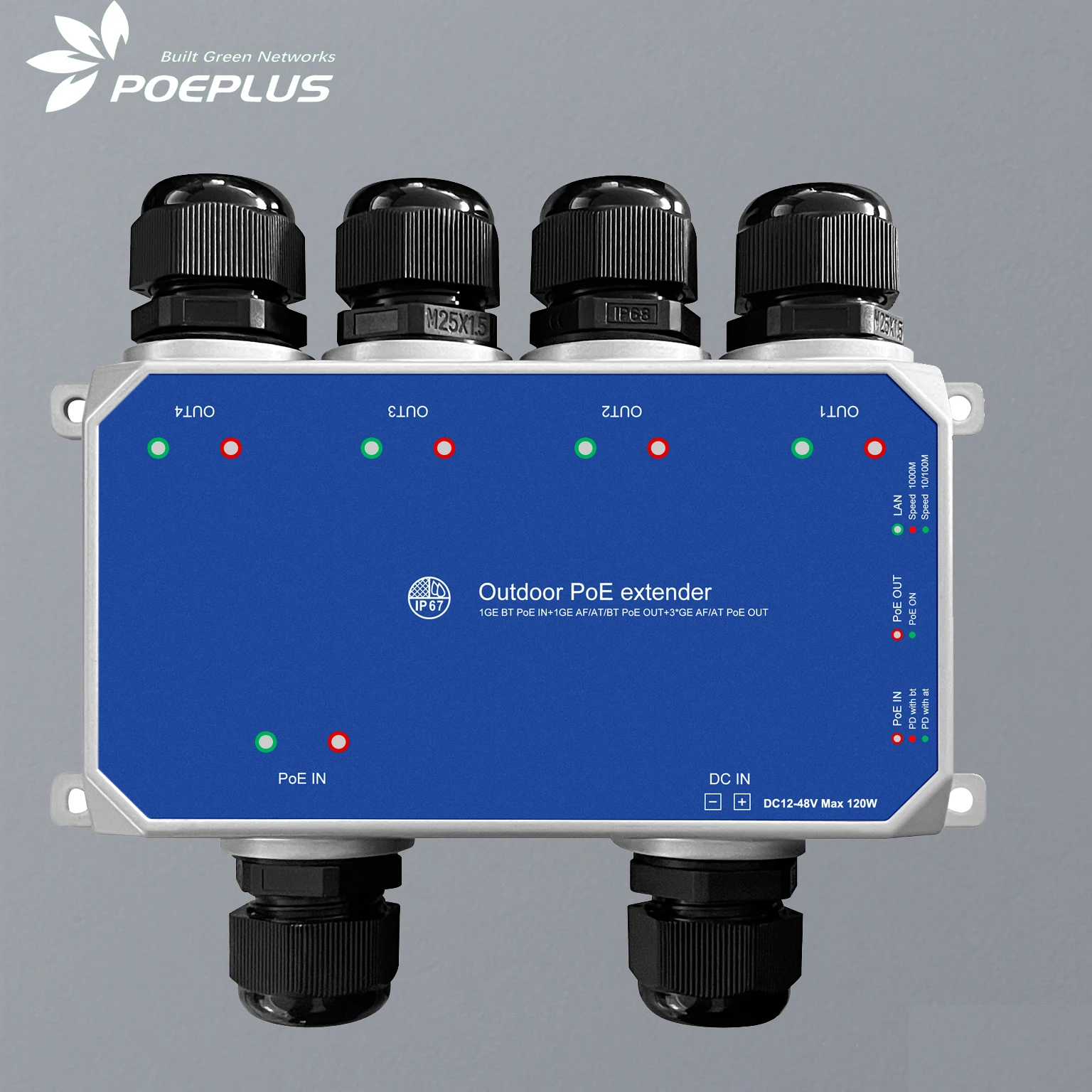 Outdoor POE Switch booster inside support DC12-48V input max 120w Or POE input max 90w
Outdoor POE Switch booster inside support DC12-48V input max 120w Or POE input max 90w