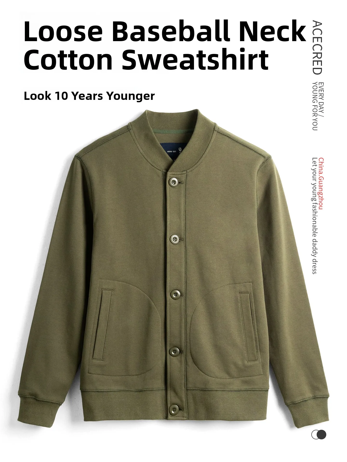 Spring Faion Pure Cotton Sweatirt Dad Jaet Loose Fit Baseball Collar ly Men's Clothing Comfortable Breathable Long...
Spring Faion Pure Cotton Sweatirt Dad Jaet Loose Fit Baseball Collar ly Men's Clothing Comfortable Breathable Long...