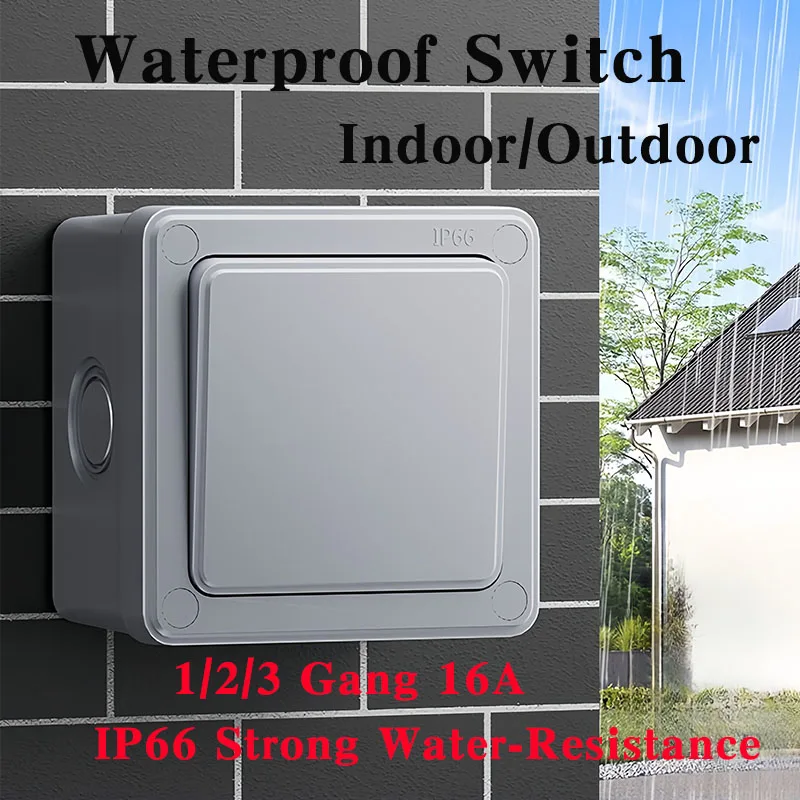 86 Type Outdoor Wall Switch 1/2/3 Gang 16A IP66 Weatherproof Push Button Surface Mount Control Power Panel for Home Garden
86 Type Outdoor Wall Switch 1/2/3 Gang 16A IP66 Weatherproof Push Button Surface Mount Control Power Panel for Home Garden