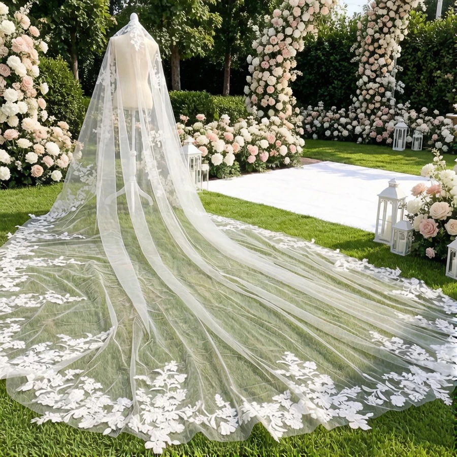 Customized White Ivory Cathedral Wedding Veils Velo de novia Bride wedding accessories Bridal Veil 2026 Velo de novia
Customized White Ivory Cathedral Wedding Veils Velo de novia Bride wedding accessories Bridal Veil 2026 Velo de novia