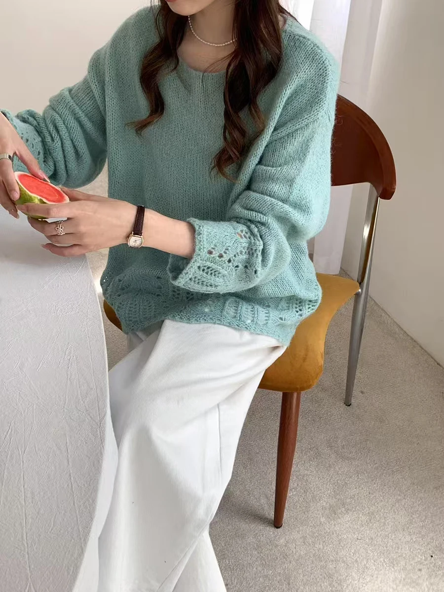 2025 Autumn Winter Lazy Sle Korean Retro Hollow Soft Knitwear Women's Faion Top Warm Long Sve round Ne Sweater
2025 Autumn Winter Lazy Sle Korean Retro Hollow Soft Knitwear Women's Faion Top Warm Long Sve round Ne Sweater