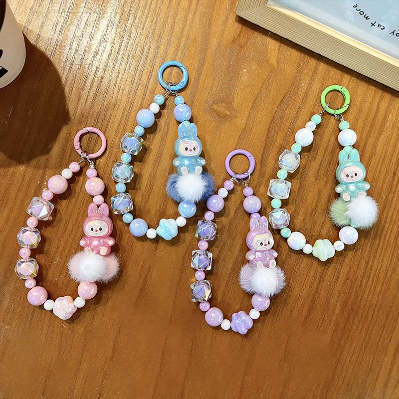 Kawaii New Hairball Rabub Bunny Beaded Mobile Phone Chain, Anime Keychain, Bag Pendant, Fashion Accessories, Gifts. 
Kawaii New Hairball Rabub Bunny Beaded Mobile Phone Chain, Anime Keychain, Bag Pendant, Fashion Accessories, Gifts.