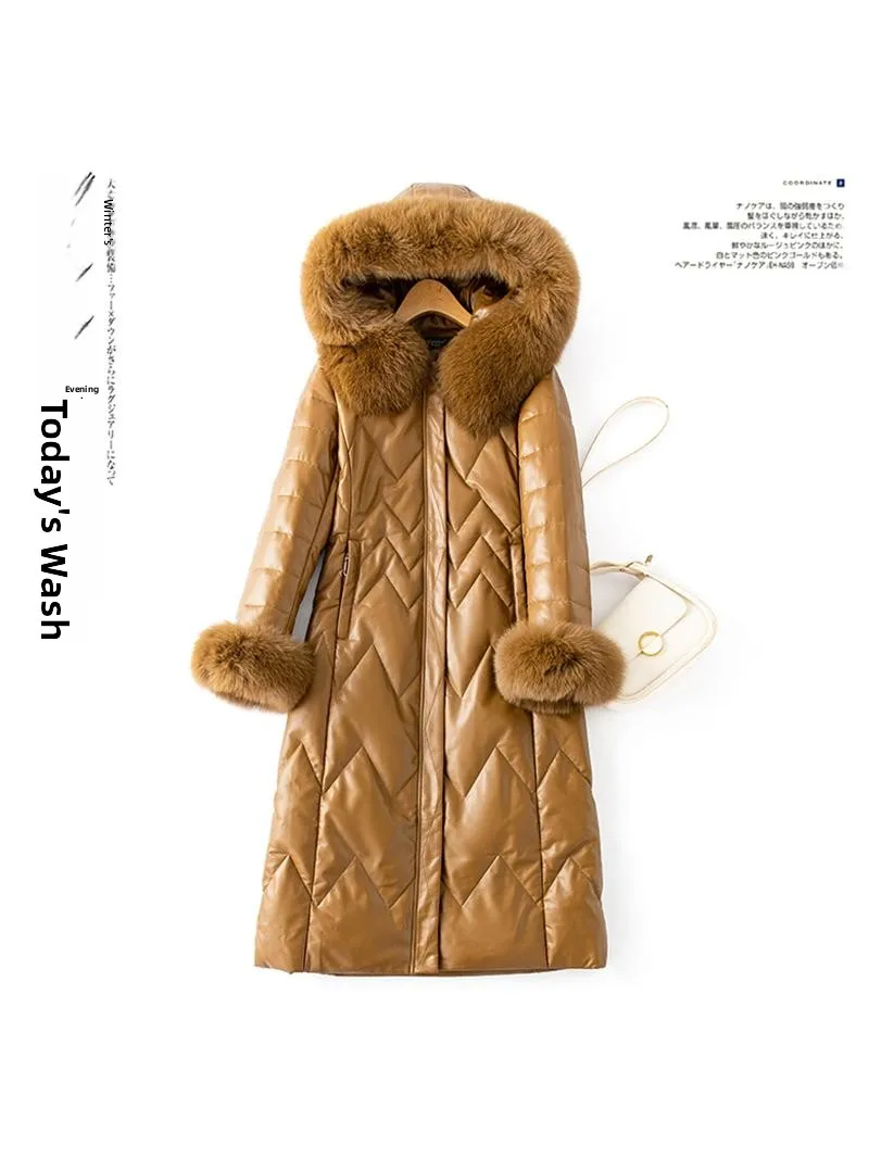 Winter New Arrival Women's Long Hooded Sheepskin down Jacket Fur Collar Leather Coat Commute Style Thickened Long Sleeve
Winter New Arrival Women's Long Hooded Sheepskin down Jacket Fur Collar Leather Coat Commute Style Thickened Long Sleeve