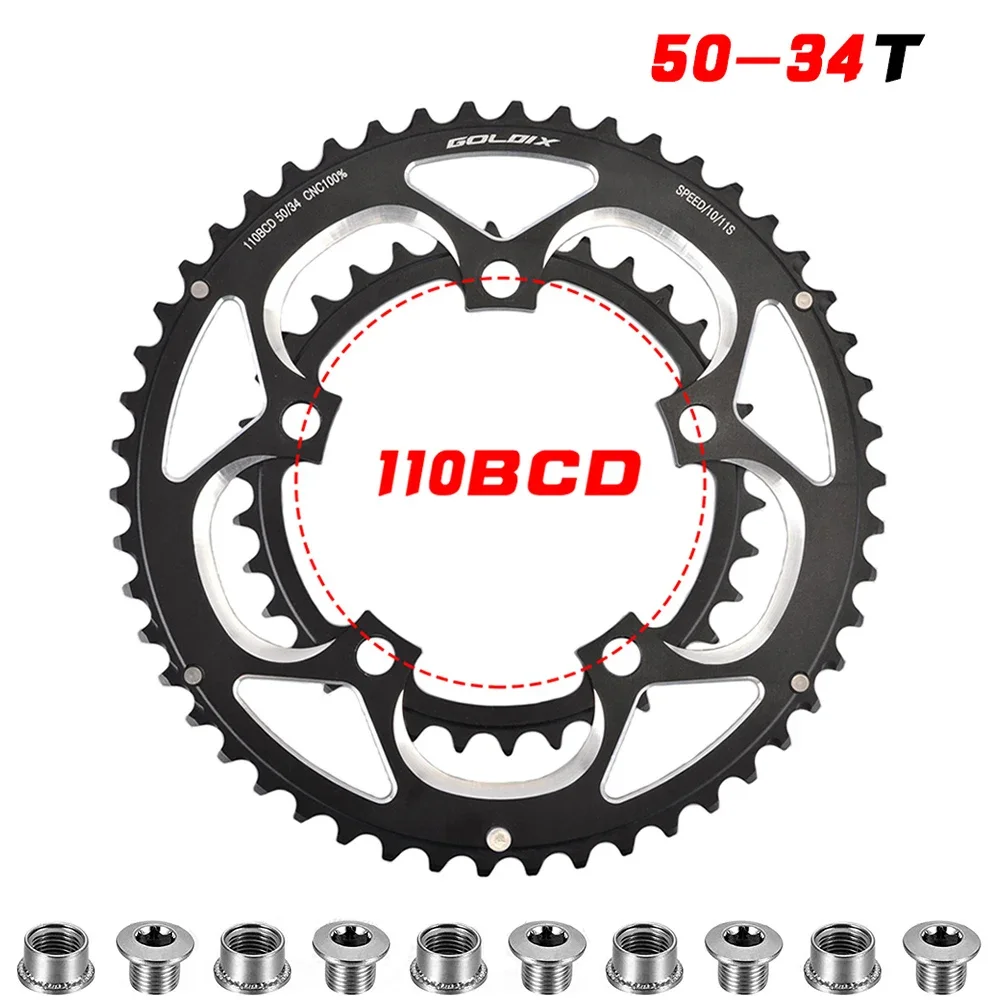 110 BCD Road Bikes Chainring 50T/34T Steel Aluminum Double Round Chainwheel 8/9/10/11s Speed Ultralight Bike Tooth Plate Parts
110 BCD Road Bikes Chainring 50T/34T Steel Aluminum Double Round Chainwheel 8/9/10/11s Speed Ultralight Bike Tooth Plate Parts