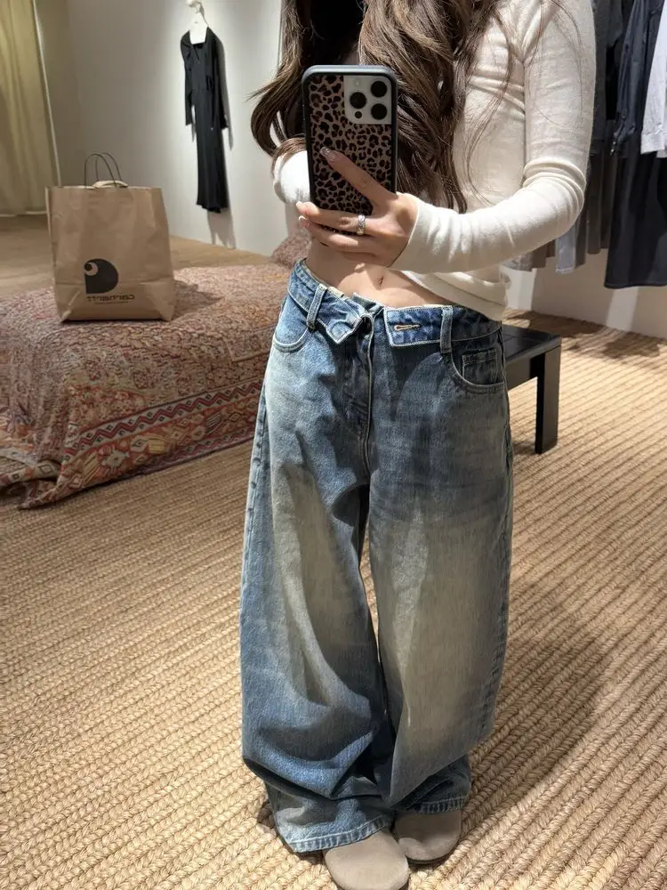 Large Size American Washed Loose Wide Leg High Waist Jeans Women's Autumn New Loose Draping Floor-Length Straight Leg Pants
Large Size American Washed Loose Wide Leg High Waist Jeans Women's Autumn New Loose Draping Floor-Length Straight Leg Pants