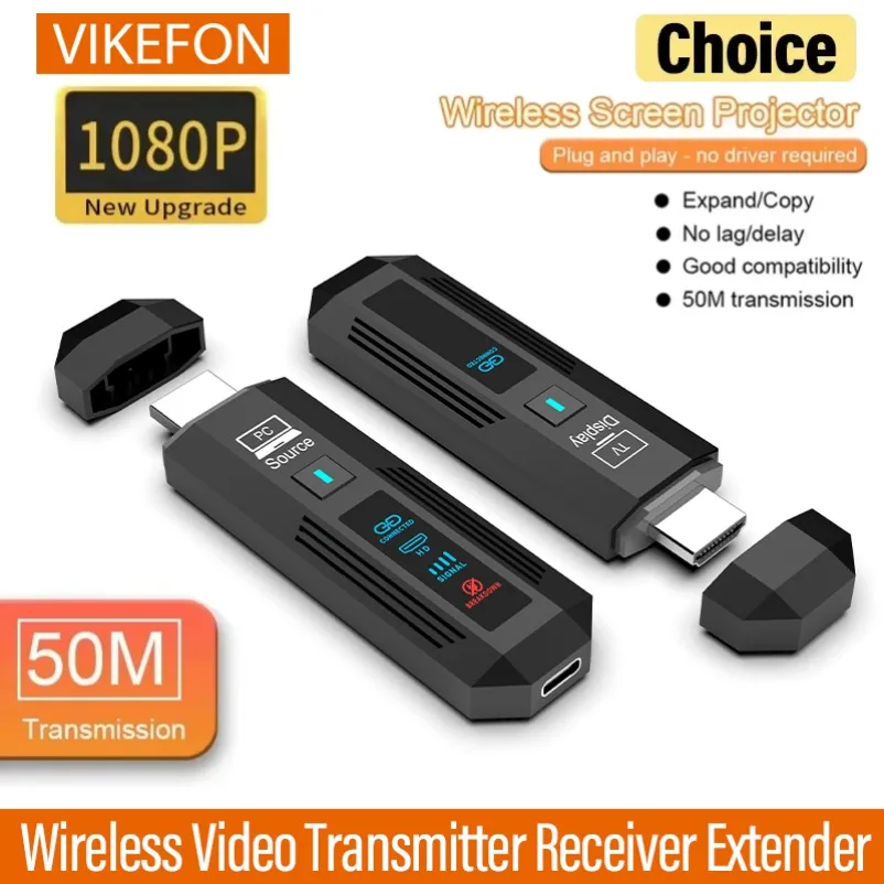 5.8G 1080P 50M Wireless HDMI-Compatible Video Audio Transmitter Receiver Extender Adapter Dongle For TV Monitor Projector PC
5.8G 1080P 50M Wireless HDMI-Compatible Video Audio Transmitter Receiver Extender Adapter Dongle For TV Monitor Projector PC