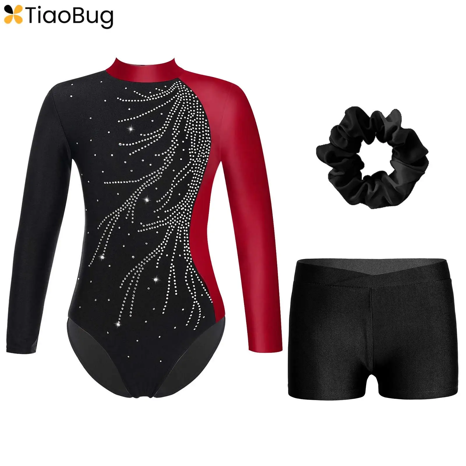 Kids Girls Gymnastic Leotard Outfit Ballet Dance Costume Mock Neck Long Sleeve Shiny Rhinestone Leotard+Shorts+Hair Band 2024
Kids Girls Gymnastic Leotard Outfit Ballet Dance Costume Mock Neck Long Sleeve Shiny Rhinestone Leotard+Shorts+Hair Band 2024