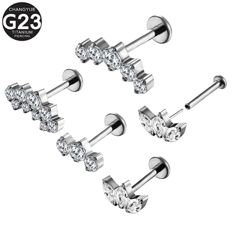 Zircon Ear Studs G23 Titanium Tragus Piercing Ear Nail Push Pin Lip Stud Dual-Purpose Pin Series Studs Body Piercing Jewelry 16G
Zircon Ear Studs G23 Titanium Tragus Piercing Ear Nail Push Pin Lip Stud Dual-Purpose Pin Series Studs Body Piercing Jewelry 16G