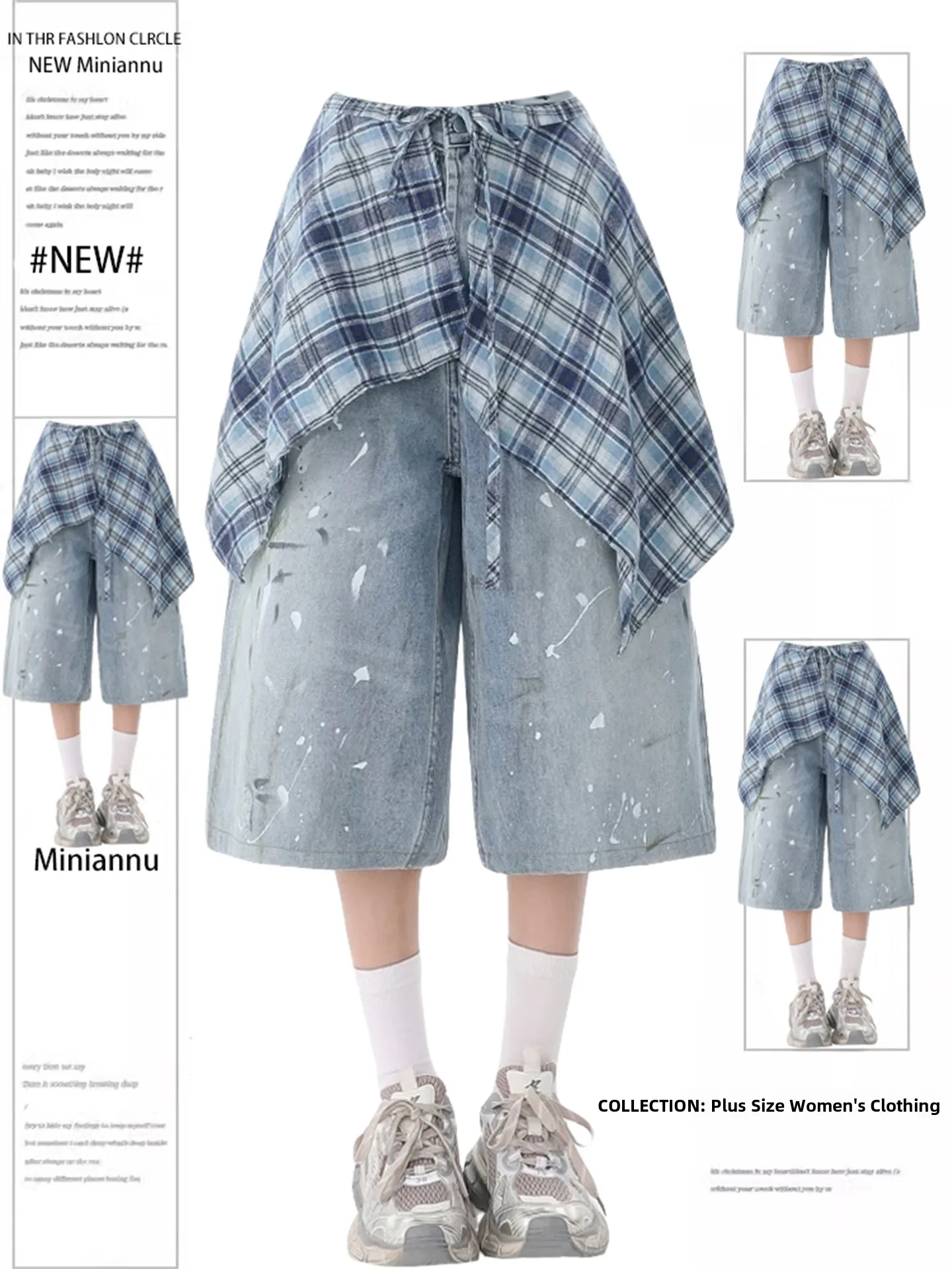 Retro American Streetwear Denim Shorts Women's High Waist Straight Leg Trousers Autumn Spring Season Wear Resistant Loose Fit
Retro American Streetwear Denim Shorts Women's High Waist Straight Leg Trousers Autumn Spring Season Wear Resistant Loose Fit