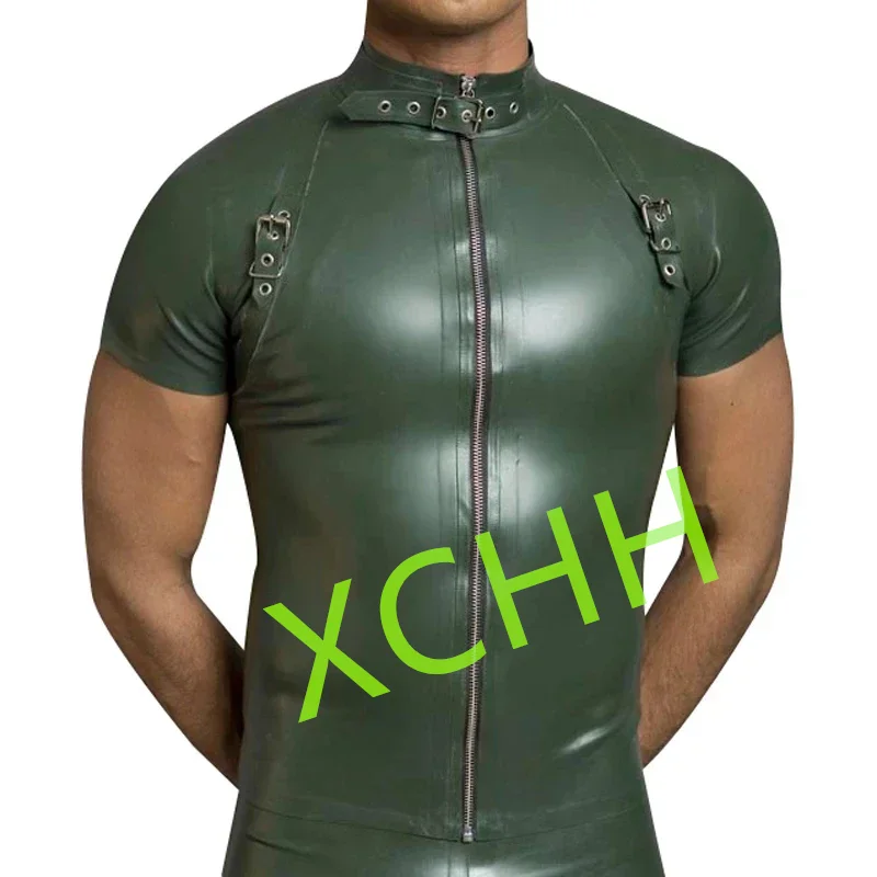 Sexy Latex T Shirt with Belts At Neck Front Shoulder Front Zippers Rubber Fashion Clothing Top Halloween Cosplay Costumes
Sexy Latex T Shirt with Belts At Neck Front Shoulder Front Zippers Rubber Fashion Clothing Top Halloween Cosplay Costumes