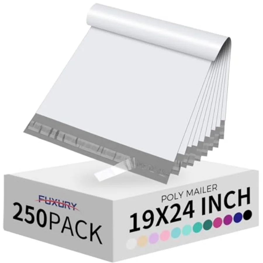 Poly Mailers 19x24Inch 250Pcs, Waterproof Shipping Bags for Clothing, Strong Adhesive Shipping Envelopes for Small Business, Se
Poly Mailers 19x24Inch 250Pcs, Waterproof Shipping Bags for Clothing, Strong Adhesive Shipping Envelopes for Small Business, Se