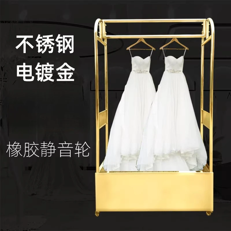 Hotel wedding dress clothing, high-end hanger cart, mobile dress, photo studio, thickened stainless steel luggage tablet trolley
Hotel wedding dress clothing, high-end hanger cart, mobile dress, photo studio, thickened stainless steel luggage tablet trolley