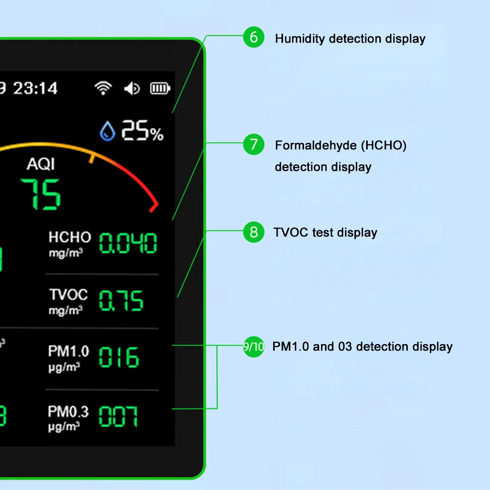 Новый Tuya WiFi 15-в-1 монитор качества воздуха в помещении APP Control CO CO2 AQI PM0.3 PM1.0 PM2.5 PM10 тестер измеритель температуры и влажности
Новый Tuya WiFi 15-в-1 монитор качества воздуха в помещении APP Control CO CO2 AQI PM0.3 PM1.0 PM2.5 PM10 тестер измеритель температуры и влажности