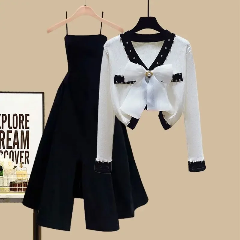 Women Spring Autumn New Slim Sweater+ Long Sling Skirt 2-Piece Suit Korean Chic Long Sleeve Top Dress Matching Set
Women Spring Autumn New Slim Sweater+ Long Sling Skirt 2-Piece Suit Korean Chic Long Sleeve Top Dress Matching Set