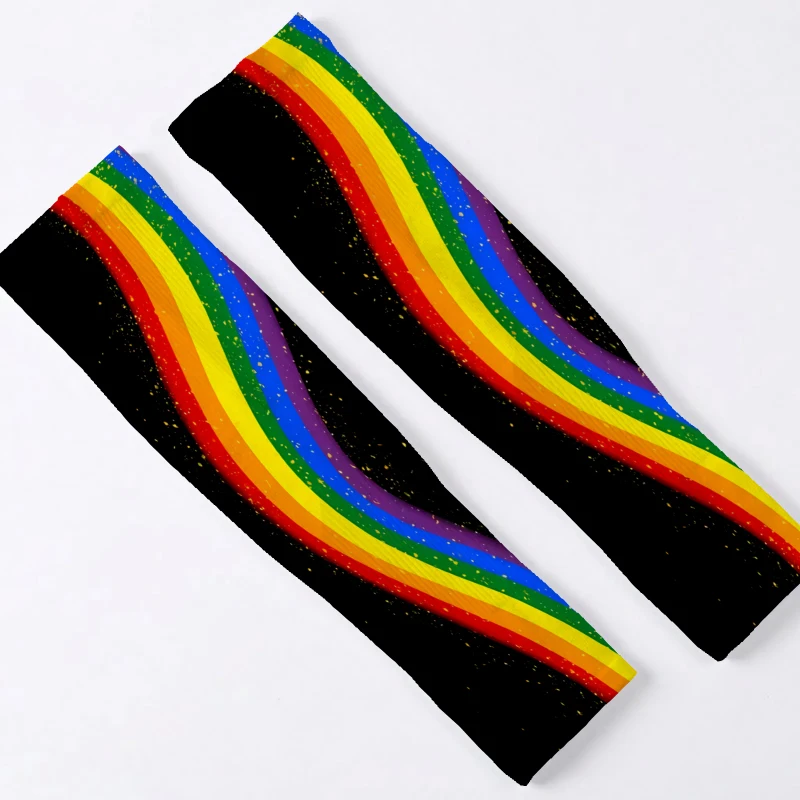 Unisex Cooling Arm Sleeves, Vibrant and Energetic with Rainbow Wave Pattern and Starry Sky Accents, Features Thumb Holes
Unisex Cooling Arm Sleeves, Vibrant and Energetic with Rainbow Wave Pattern and Starry Sky Accents, Features Thumb Holes