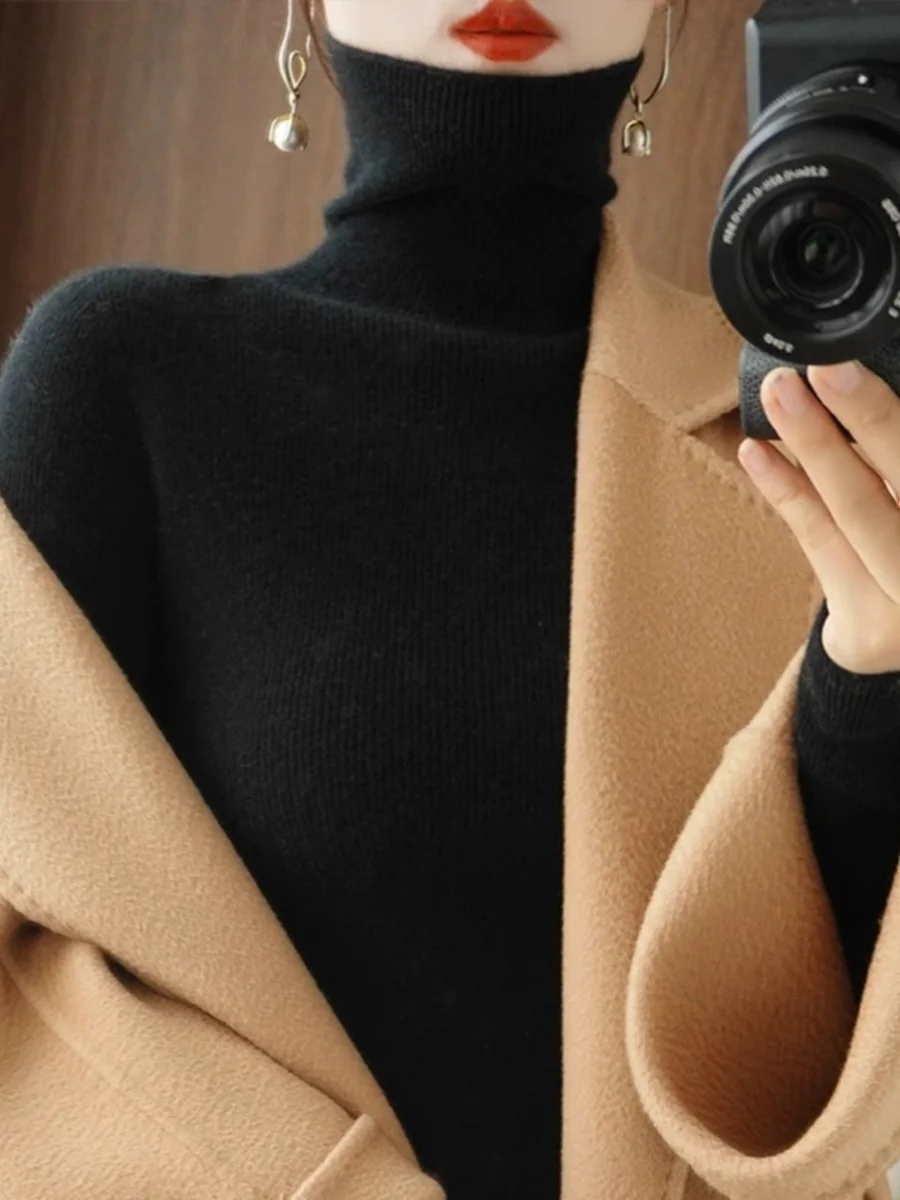 Women's High Collar Thiened Wool Sweater Bla Base Layer irt Slim Fit Autumn New Sle Commute Sle Regular Length
Women's High Collar Thiened Wool Sweater Bla Base Layer irt Slim Fit Autumn New Sle Commute Sle Regular Length