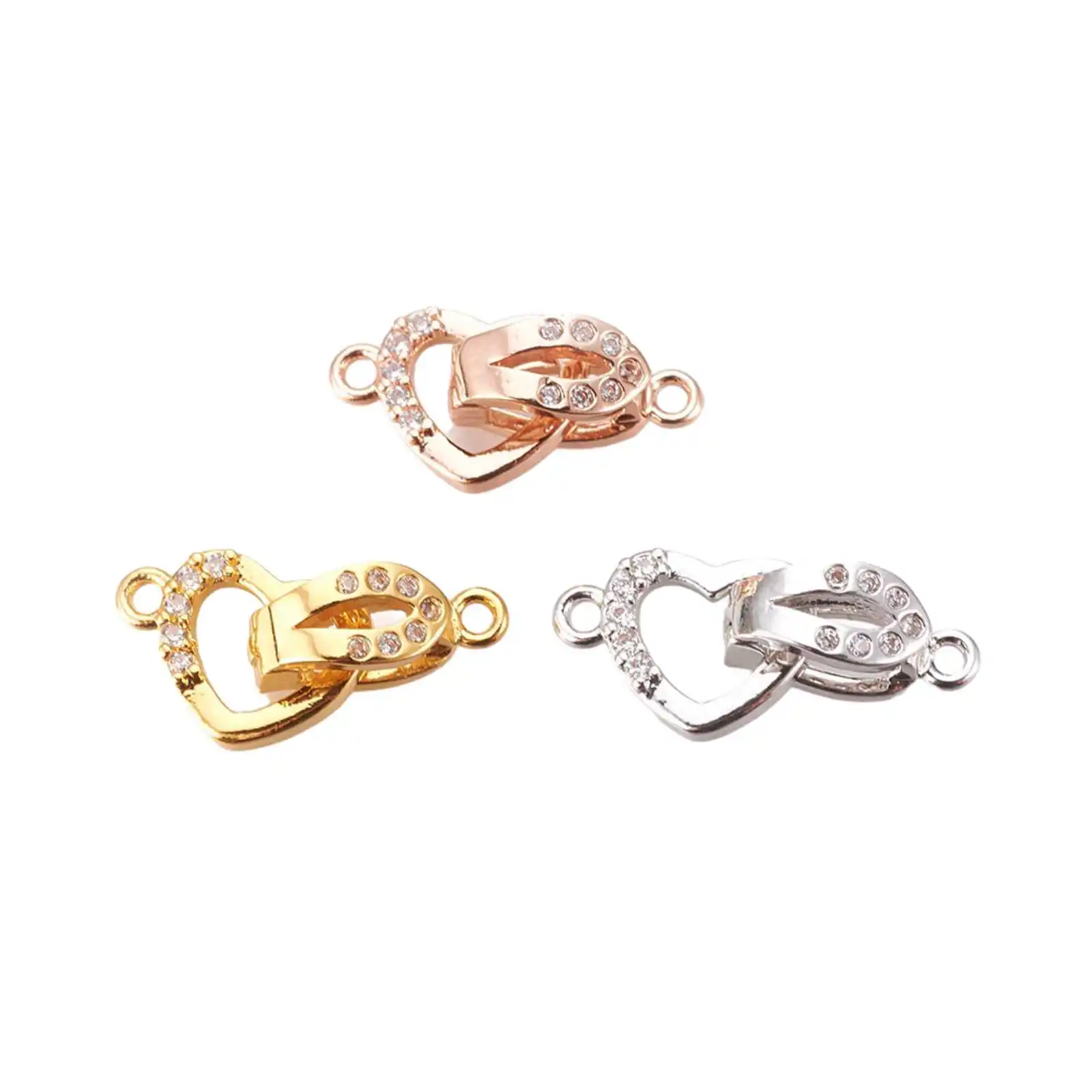 5pcs Brass Cubic Zirconia Fold Over Clasp 3 Colors Heart Metal Clasp Extension for Bracelet Necklace DIY Jewelry Craft Making
5pcs Brass Cubic Zirconia Fold Over Clasp 3 Colors Heart Metal Clasp Extension for Bracelet Necklace DIY Jewelry Craft Making