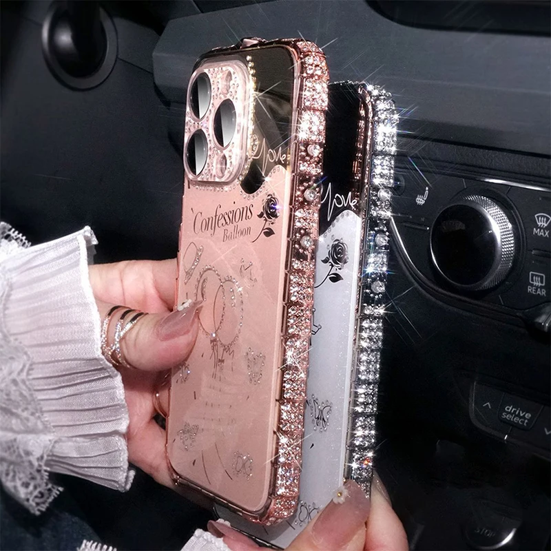 For iPhone 15 Pro Max Case Diamond-Inlaid Frame for iPhone 16 15 14pro 13 12Pro Max Phone Case Luxury Makeup Mirror Back Cover
For iPhone 15 Pro Max Case Diamond-Inlaid Frame for iPhone 16 15 14pro 13 12Pro Max Phone Case Luxury Makeup Mirror Back Cover
