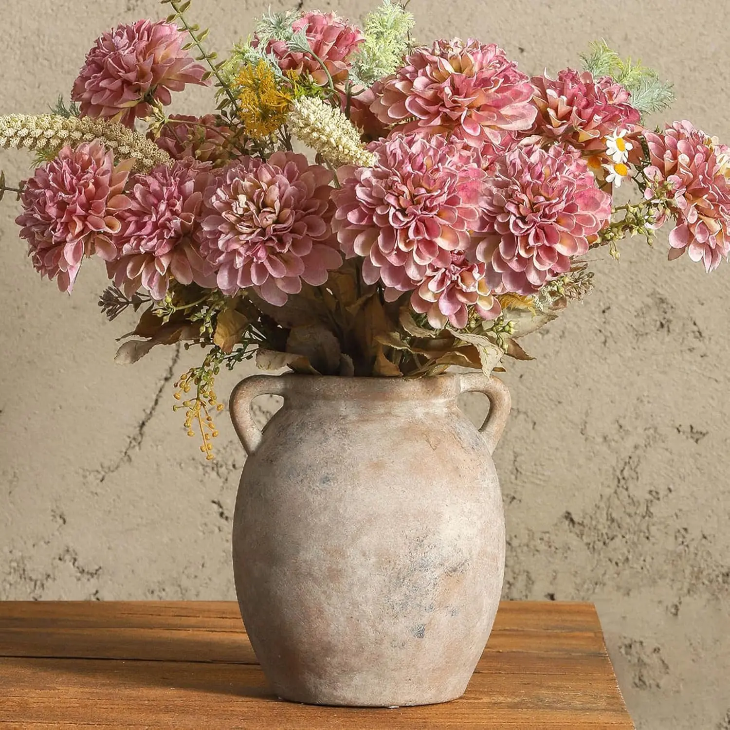 7.6" Rustic Terracotta Vase, Handcrafted Ceramic for Home Decor, Farmhouse Style, Whitewashed
7.6" Rustic Terracotta Vase, Handcrafted Ceramic for Home Decor, Farmhouse Style, Whitewashed