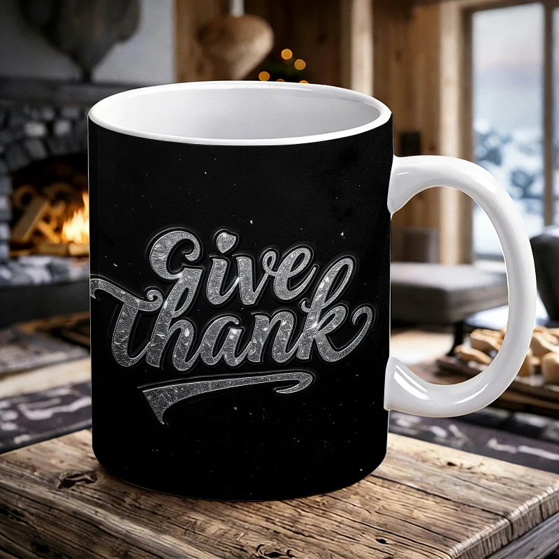 "Give Thank" Silver Glitter Mug Thanksgiving Coffee Cup Black Silver Ceramic Water Cup for Thanksgiving Gift Family Friends
"Give Thank" Silver Glitter Mug Thanksgiving Coffee Cup Black Silver Ceramic Water Cup for Thanksgiving Gift Family Friends