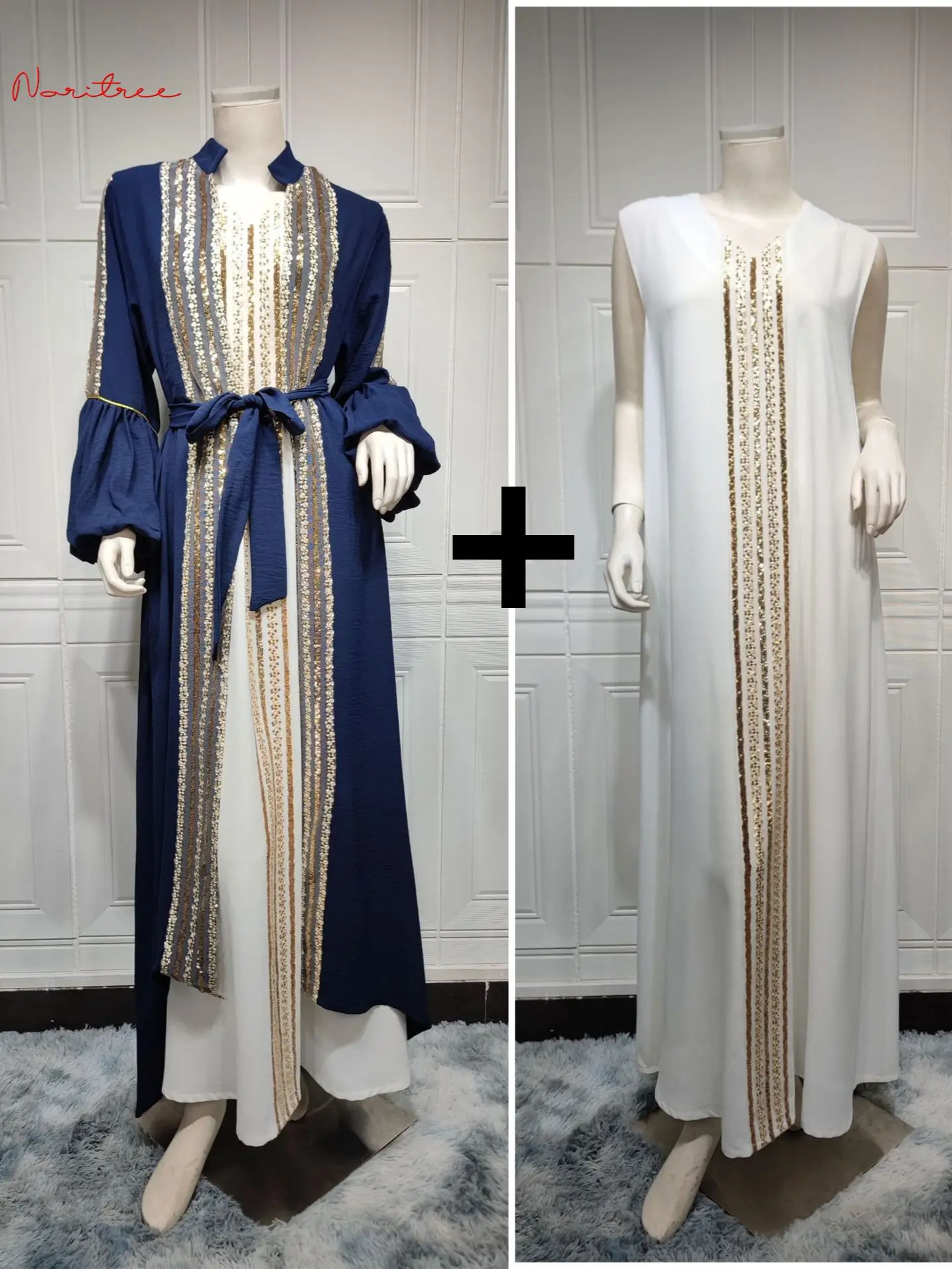 Ramadan Eid Djellaba Suits Dubai Two pieces Embroidery Muslim Sets Dress Abaya Dubai Turkey Muslim Islam Abayas With Belt WY1598
Ramadan Eid Djellaba Suits Dubai Two pieces Embroidery Muslim Sets Dress Abaya Dubai Turkey Muslim Islam Abayas With Belt WY1598