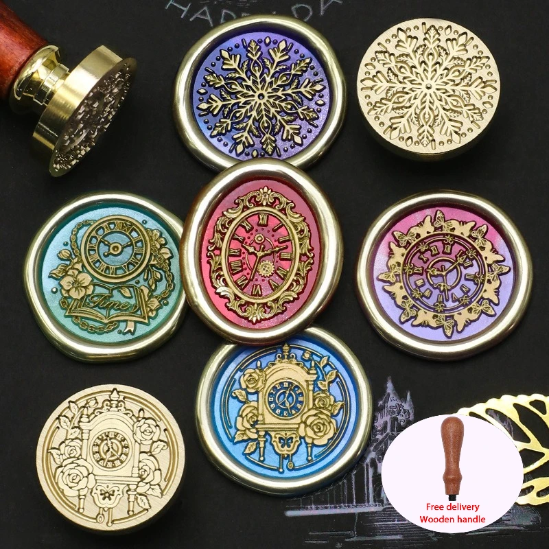 Vintage Clock Pattern Wax Seal Stamp Double Layer Carved Solid Brass Stamp With Wooden Handle Envelope Journal Craft Decor Stamp
Vintage Clock Pattern Wax Seal Stamp Double Layer Carved Solid Brass Stamp With Wooden Handle Envelope Journal Craft Decor Stamp