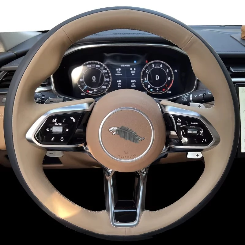 Hand-stitched Non-slip wear resistant high quality Genuine Leather Car Steering Wheel Cover For Jaguar XF XJL XE F-PACE F-TYPE
Hand-stitched Non-slip wear resistant high quality Genuine Leather Car Steering Wheel Cover For Jaguar XF XJL XE F-PACE F-TYPE