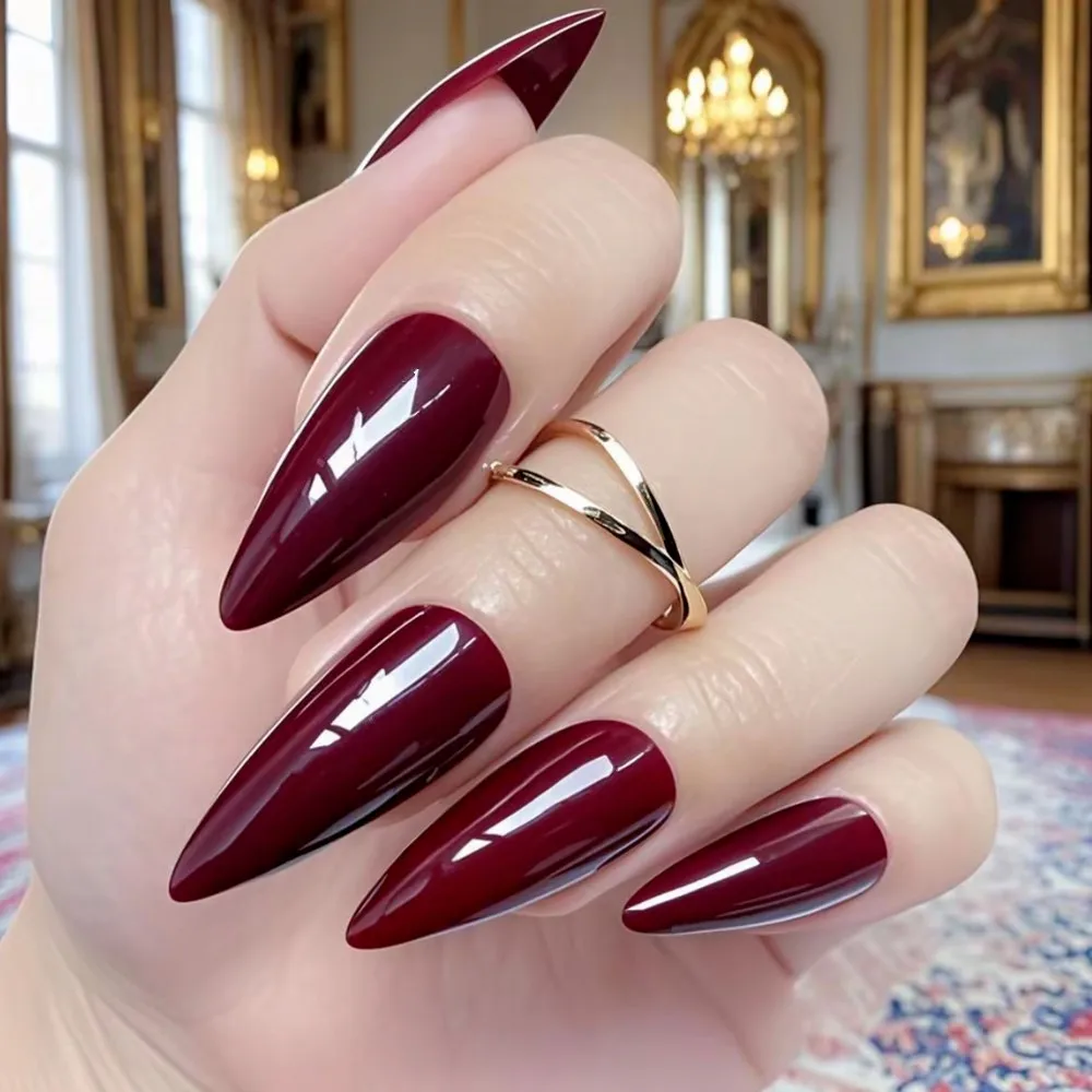 48Pcs Shiny Dark Brown Fake Nail With Glue Sticker DIY Acrylic Long Stiletto Press On Nails Full Cover Finger Tips Manicure Tool
48Pcs Shiny Dark Brown Fake Nail With Glue Sticker DIY Acrylic Long Stiletto Press On Nails Full Cover Finger Tips Manicure Tool