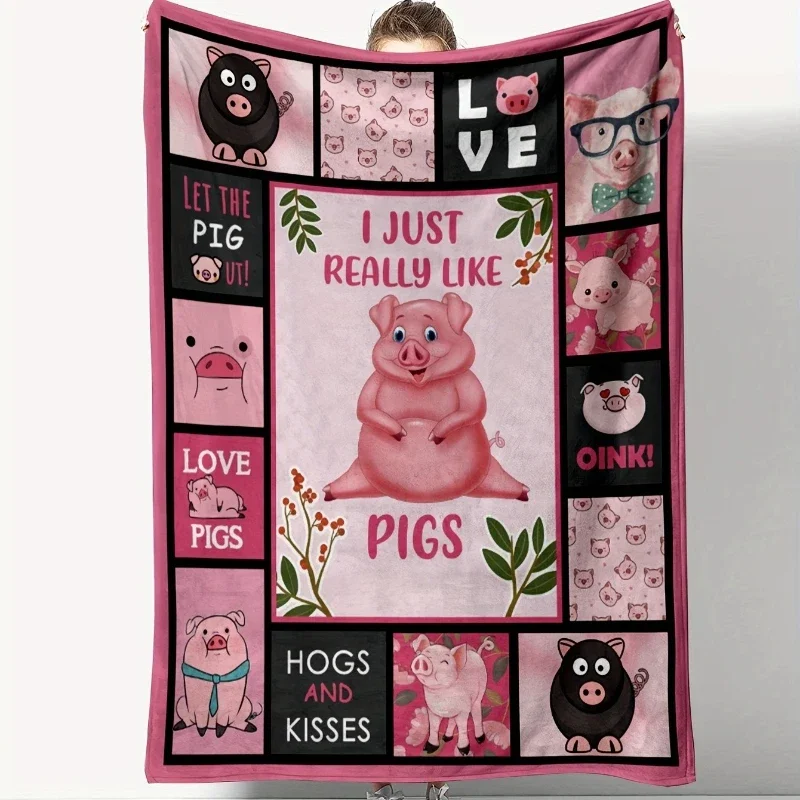 pc Pink Pig Pattern Fleece Blanket Festive Winter Holiday Throw for Couch or Bed Portable Cozy Blanket Gift for Home
pc Pink Pig Pattern Fleece Blanket Festive Winter Holiday Throw for Couch or Bed Portable Cozy Blanket Gift for Home
