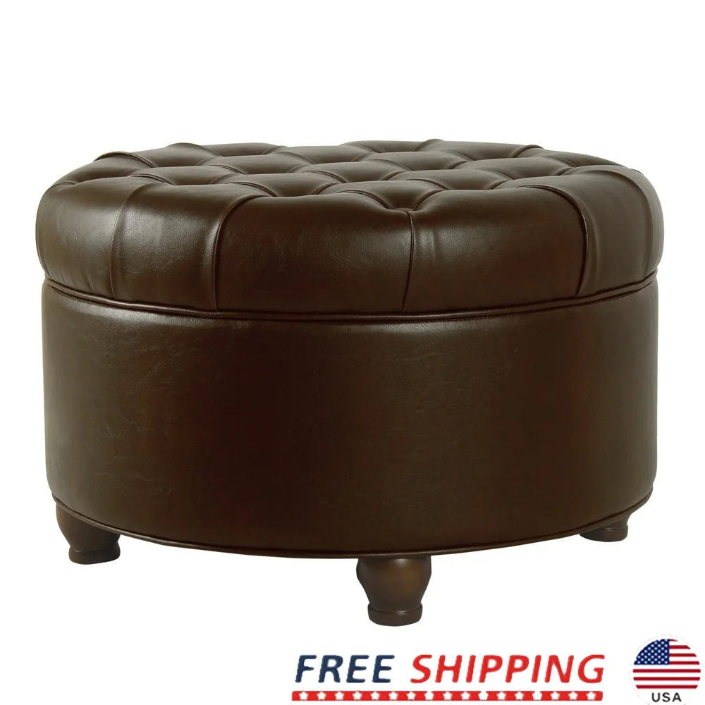 Large Faux Leather Round Ottoman Storage Tufted Lift-Off Lid Wood Legs Living Room Bedroom Organizer
Large Faux Leather Round Ottoman Storage Tufted Lift-Off Lid Wood Legs Living Room Bedroom Organizer