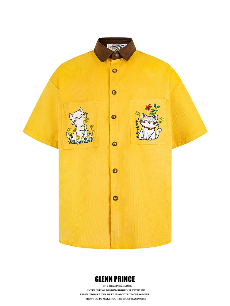 GPstudio Men's Summer Loose Short Sleeve Embroidery Corduroy Shirt Casual Comfortable Breathable Loose Fit Shirt
GPstudio Men's Summer Loose Short Sleeve Embroidery Corduroy Shirt Casual Comfortable Breathable Loose Fit Shirt