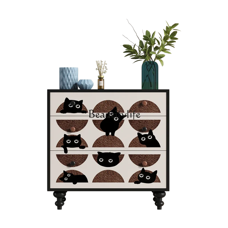French retro style three-bucket cabinet, bedroom storage, living room entrance cabinet
French retro style three-bucket cabinet, bedroom storage, living room entrance cabinet