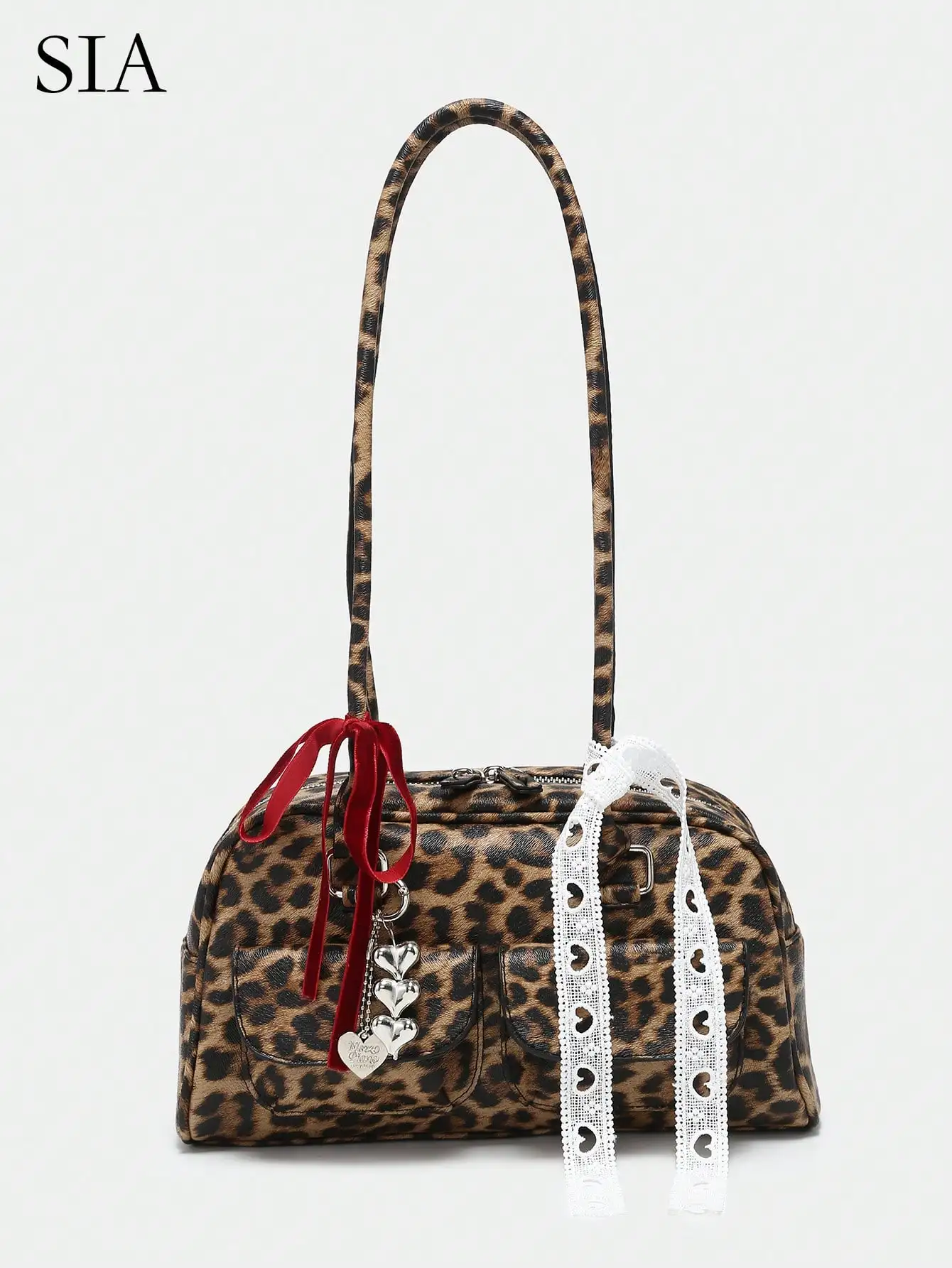 1pc Retro Minimalist Bow & Heart Decor Multi-Pocket Large Capacity One Shoulder Bowling Bag, Suitable For Date, Street, Party
1pc Retro Minimalist Bow & Heart Decor Multi-Pocket Large Capacity One Shoulder Bowling Bag, Suitable For Date, Street, Party